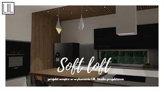 Soft loft | Projekt strefy dziennej domu jednorodzinnego