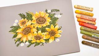 오일파스텔 드로잉, 행운을 부르는 해바라기 그리기 | How to draw Sunflower