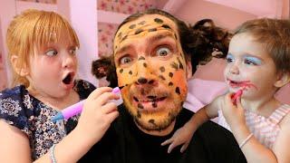 Adley's HAiR SALON and MAKE UP  Navey gets a makeover! Niko and Dad fall asleep at the Prank Spa!