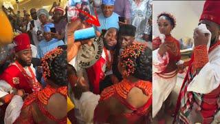 Davido Crying as he Receive Prayers from Family at his   Traditional Wedding With Chioma