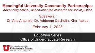 OUR Education Series: Meaningful University-Community Partnerships