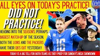 CONCERNING SITUATION DEVELOPING? A NUMBER OF BIG NAMES MISSED YESTERDAY'S PRACTICE FOR BOTH TEAMS.