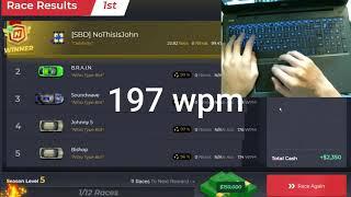 NitroType 190 WPM+ Compilation (HANDCAM) (Dvorak typing)