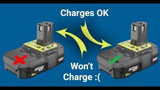 Ryobi Battery Repair - Battery is not charging, how to fix [Quick Version]