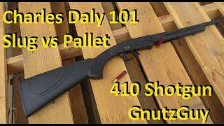 Slug vs. Pallet with cheapest gun, Charles Daly 101 410 shotgun