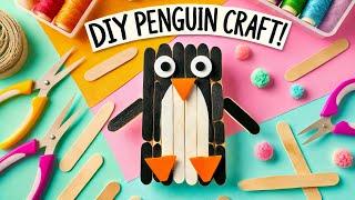 DIY Wooden Penguin Craft  | Fun Ice Cream Stick Craft for Kids #diy #craft #craftyfun #kids