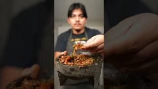 Salsa made using a molcajete! #molcajete #salsa