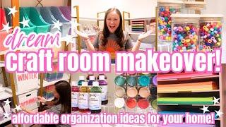 Room makeover clean declutter organize!  Dream Craft Room Makeover! Home organization on a budget