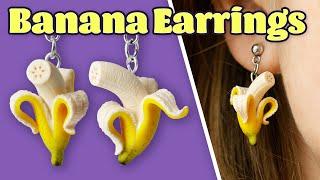 How to make Polymer clay Banana Earrings Tutorial