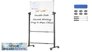 VEVOR Rolling Magnetic Whiteboard Double-sided Mobile Whiteboard 24x48 Inches Adjustable Review