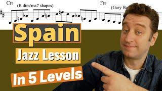 Spain - A Jazz Improv Lesson in 5 Levels (Chick Corea)