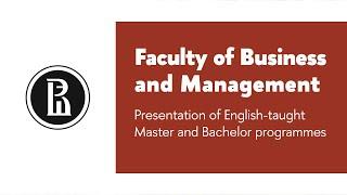 Presentation of English taught Master and Bachelor programmes