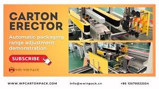 WIN-WIN PACK Automatic Adjustment Display for Vertical Carton Erector: Height, Width, and Feeder