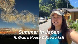 A Summer Day Vlog in Japan - Grandma's House, Nature, Ramen, FIREWORKS!!