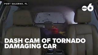 DASH CAM: Hurricane Milton tornado destroying car in Florida neighborhood