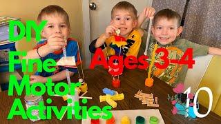 Fine Motor Skill Activities for Ages 3-4 years old | DIY Activities | Mom of 10