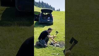 Bushcraft camp cooking with cast iron pan #bushcraft #cooking #outdoorcooking #campingcooking