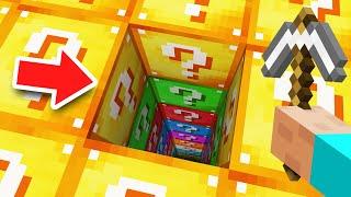 Digging Straight Down 7,564,201 Lucky Blocks In Minecraft!