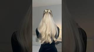 Hair bow hair tutorialThe perfect holiday hairstyle #hairbow #hairstyle #hairtutorial #holidayhair