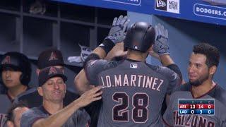 ARI@LAD: Martinez hits four home runs against Dodgers