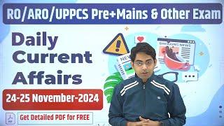 DAILY CURRENT AFFAIRS 25 November UPPSC RO/ARO 2024 #decodeexam #दैनिक_समसामयिकी #uppcs2024 #roaro