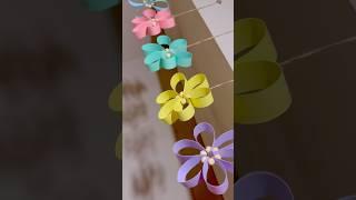 DIY Hanging Paper Flowers | Easy & Colorful Party or Room Decor | Paper strip rosettes