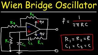 Wien Bridge Oscillator Circuit Using a 741 Op Amp