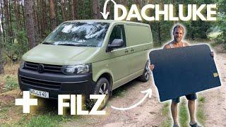  Der POSTBUS bekommt ein Dachfenster + Filz im Innenraum | T5 Camperausbau ⎥DIY Offroadcampervan