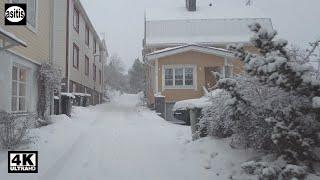 Snowfall Walk in Tampere Finland️️Pispala - Beautiful residential area near the city center