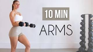 10 MIN STANDING ARM WORKOUT - No Repeat with Dumbbells