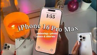 ️ iPhone 16 Pro max (white titanium) unboxing !🫧camera test, accessories & aesthetic phone tour