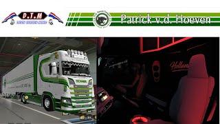 ets 2 scania Patrick v. d. Hoeven Transport build truck & trailer holland style interior D.T.M