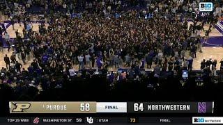 Northwestern UPSETS #1 Purdue and fans storm the court