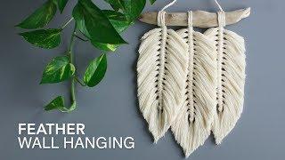 DIY Macrame Tutorial: 3 Feather Wall Hanging!