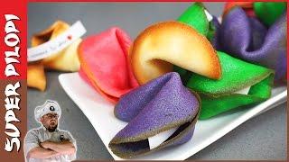 Galletas de la fortuna de colores - Receta