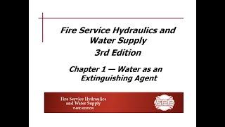 Chapter 01 Lecture on Water as an Extinguishing Agent