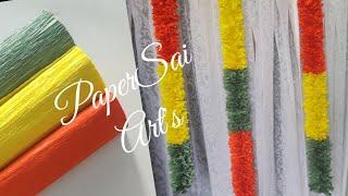 Crepe paper flower garland for decoration at home,Handmade Steamers,Toran making ideas@PaperSaiarts