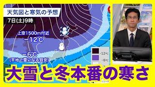 【気象情報】強い寒気が南下し日本海側は大雪や雷雨に注意・全国的に冬の寒さ