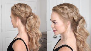 BRAIDED PONYTAIL | Easy Hairstyles for Medium Long Hair