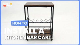 How to Install the Kitchen Bar Cart Serving Trolley on Wheels | KC53629 #costway #howto