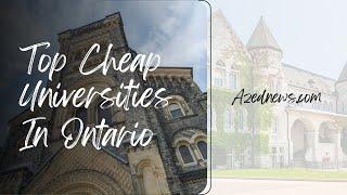 Top Cheap Universities in Ontario