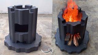 Creative wood stove from old corrugated iron / DIY cement ideas