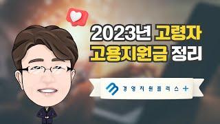 2023년 만 60세이상 고령자 고용지원금 총정리 (고령자계속고용장려금, 고령자고용장려금, 시니어인턴십, 신중년적합직무장려금, 고령자친화기업지원금)