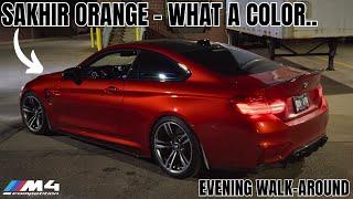 SAKHIR ORANGE | 2016 BMW M4 F82 COMP -  EVENING WALK-AROUND | SHOT ON APPLE LOG |