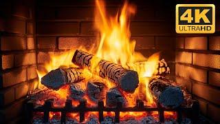  Crackling Fireplace with Burning Logs & Fire Sounds - 4K Fireplace Ambience