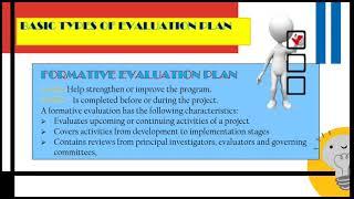 TYPES OF EVALUATION PLANNING  #EVALUATIONPLANNING