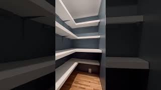 Full reveal of our pantry construction! Check out our custom build and shelving! #pantrymakeover
