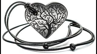 SHUNGITE NECKLACE TREE OF LIFE HEART