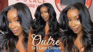 *NEW* $44 OUTRE 5x5 LACE CLOSURE Human Hair Blend Wig| Body Curl 24”|