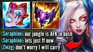 My jungler went AFK to make us lose... so I carried my team 4v5 instead